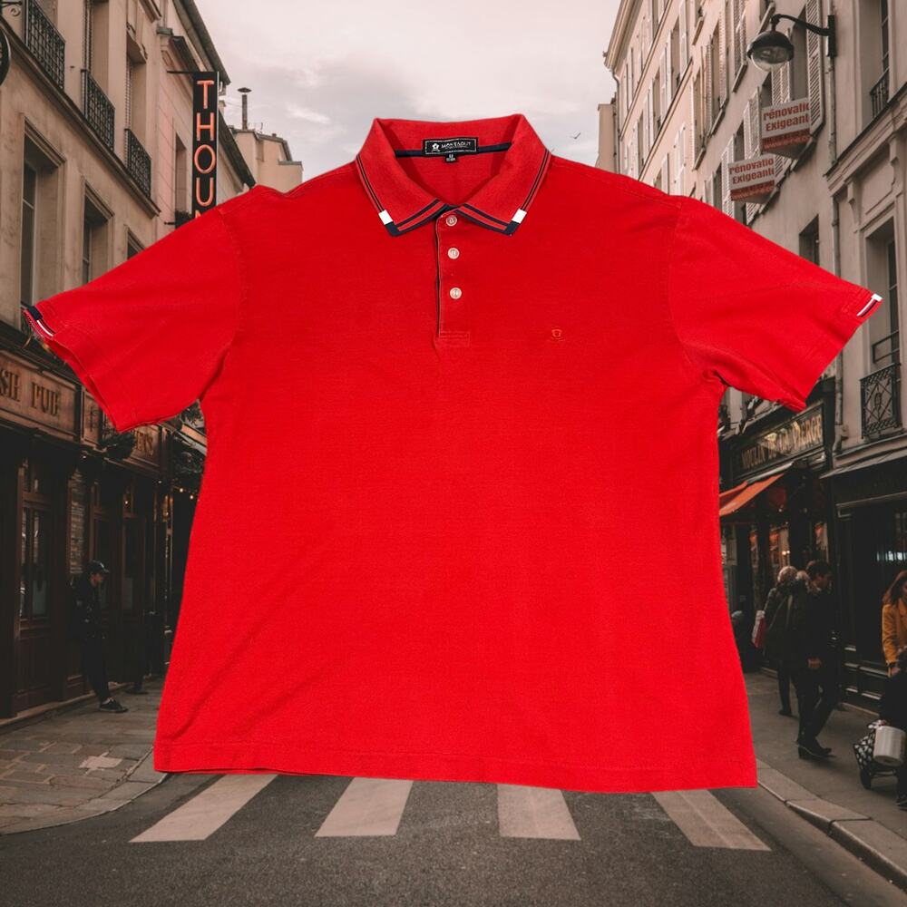 Montagut Boys Large Polo Red Blue International 52 180/96A
